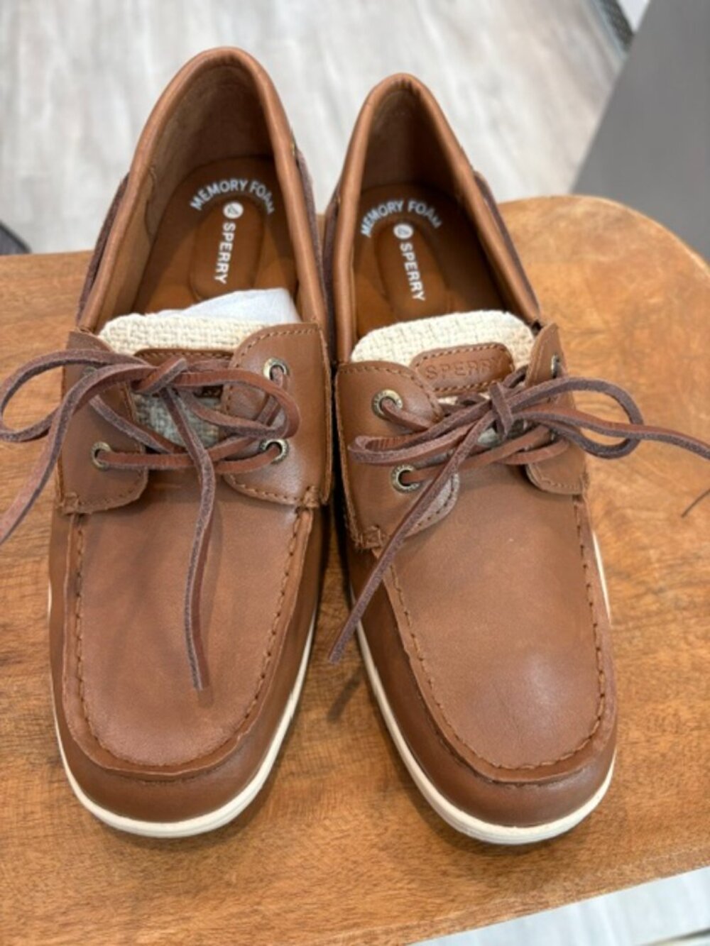 Sperry Whalefish Women's Tan Leather accents and Cream Woven Boat Shoes